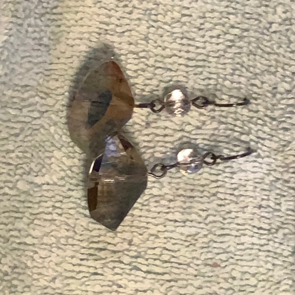 Grey gem dangle earrings